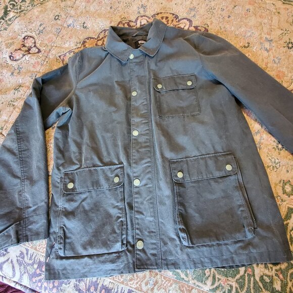 Levi’s X Halley Stevensons of Scotland: Tin Cloth Chore Coat in Evergreen - Picture 2 of 9